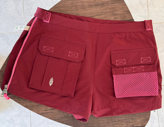 SHORT FALDA COLOR VINO M