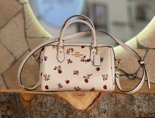 COACH ROWAN SATCHEL WITH LADYBUG FLORAL